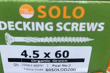 Green Deck Screws box of 200